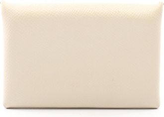 Herm&egrave;s Ivory Epsom Leather Leather Coin Purse/Coin Case (Pre-Owned)
