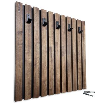 OEM Percha De Madera Lamele De 60 Cm, Color Marr&oacute;n