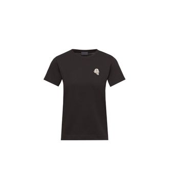 Moncler Moncler Logo Patch Cotton T-shirt, Women, Black, Size: Xl