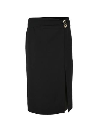 Simona Corsellini Black Midi Polyester Elastane Skirt