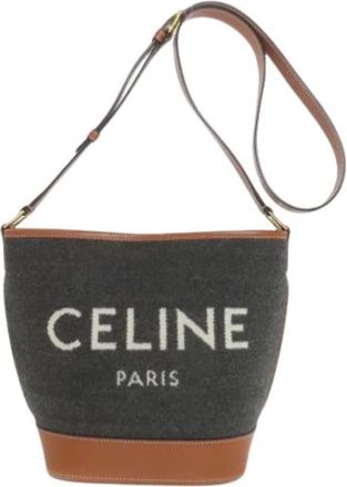 Celine Pre-owned Bucket Bags, female, Brown, Size: ONE SIZE Pre-owned Vintage Bucket Shoulder Bag