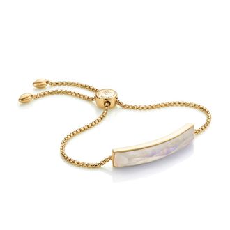Monica Vinader Gold Baja Facet Bracelet Moonstone