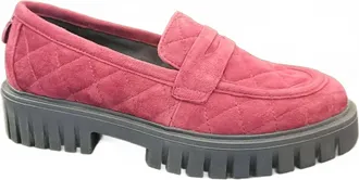 The Flexx Womens Carolina Loafer In Burgundy Suede