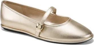 Karl Lagerfeld Vivendel Mary Jane Flat in White Gold at Nordstrom, Size 6.5