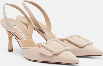 Manolo Blahnik Maysli suede slingback pumps