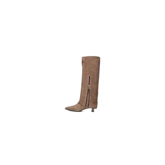 Lina Locchi Taupe Su&egrave;de Hoge Laarzen Ss3010 - Dames - Schoenen - Bruin - Maat: 39 EU Su&egrave;de