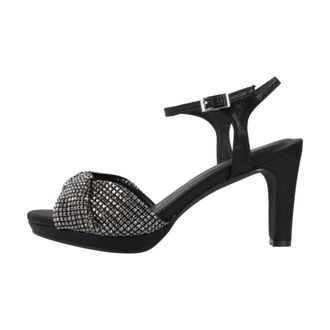 Menbur Zapato Peep Toe Metalizado D - Dames - Sandalen met hakken - Zwart - 39 EU - Schoenen