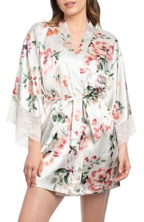 In Bloom by Jonquil Tatiana Floral Satin Wrap in Stone at Nordstrom Rack, Size X-Large