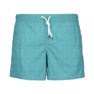 Fedeli Groene Diamond Weave Zwemshorts - Heren - Strandmode - Groen - S - Polyester - Badmode