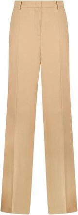 Alberta Ferretti Broek met Hoge Taille - Dames - Wijde Broeken - Beige - XL - Linnen - Broeken