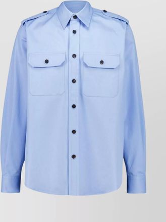 Alexander McQueen casual shirt with embroidered detail and epaulettes