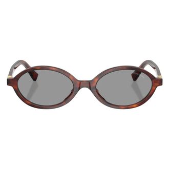 Miu Miu Sunglasses, female, Brown, Size: 50 MM Havana Mahogany Oval Sunglasses