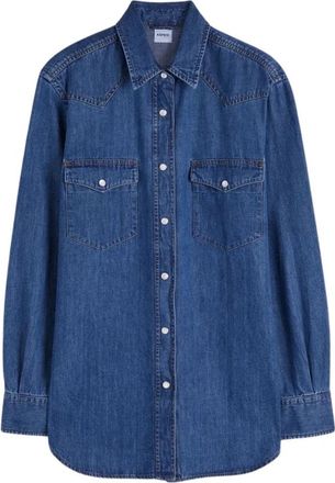 Aspesi Lange Denim Texaanse Overhemd - Dames - Spijkeroverhemden - Blauw - S - Denim - Overhemden