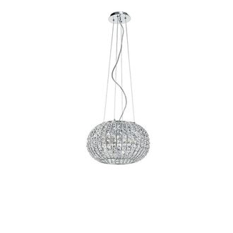 Netlighting CONCERT 5 Light Pendant Ceiling Light Chrome K9 Crystals 45x28cm in Grey | Size: 45x28 cm