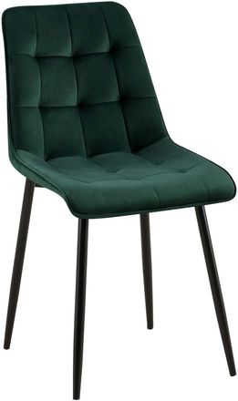 Clp Silla de comedor con patas de metal y asiento de Terciopelo Verde