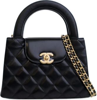 Chanel Borsa shopper Kelly nano in pelle di vitello effetto invecchiato 2021-2025 - Nero