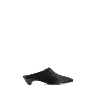 Le Monde Beryl Heeled Mules, female, Black, 5 1/2 UK, Black Calf Hair Mule with Low-cut Vamps