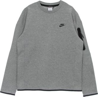 Nike Tech Fleece Crewneck Sweatshirt - Heren - Sportshirts - Grijs - XL - Katoen - Fitness
