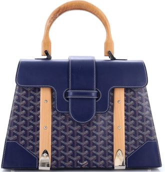 Goyard Saigon Top Handle Bag Coated Canvas with Leather MM