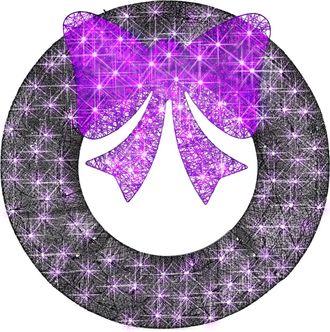 Best Choice Products 36in Pre-Lit Outdoor Halloween Wreath, LED Metal Holiday Decor w/ 120 Lights, Bow - Purple/Black