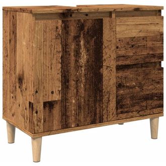 vidaXL Sink Cabinet Old Wood 65x33x60 cm Engineered Wood Vidaxl