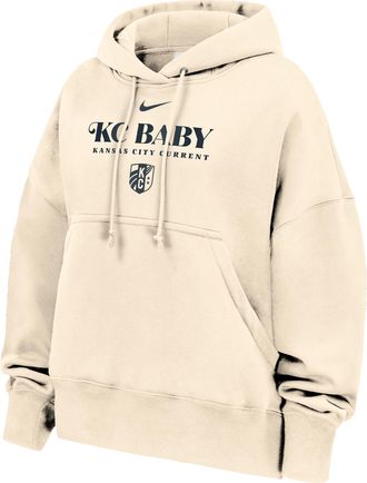 Nike Kansas City Current Phoenix Fleece Nike Womens Oversized Hoodie in White | W31855KCSL26-NAT