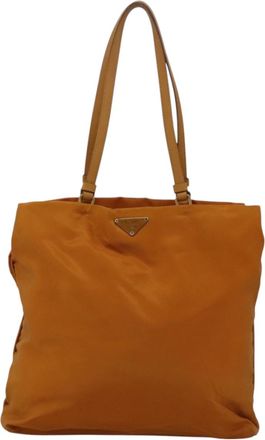 Prada Re-Nylon Orange Nylon Shoulder Bag (Pre-Owned)
