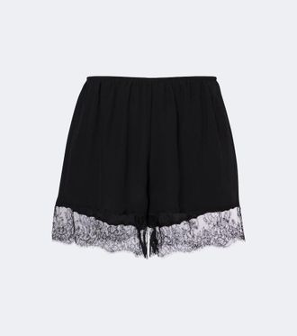 Dolce & Gabbana Lace-trimmed silk-blend shorts