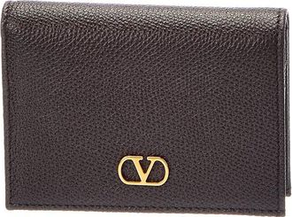 Valentino Vlogo Signature Leather Card Case