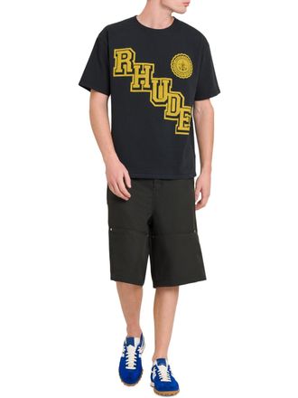 Rhude Mens Collegiate Crest T-Shirt in Black