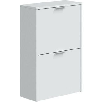 Dmora Scarpiera Arafat, Portascarpe salvaspazio a 2 ante, Scarpiera da ingresso, Armadio scarpiera, 50x22h76 cm, Bianco - Dmora
