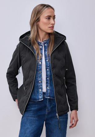 Street One Steppjacke STREET ONE, Damen, Gr. 34, skyfall blau, Web, Obermaterial: 100% Polyester. Wattierung: 100% Polyester (REPREVE), unifarben, normal h&uuml;ftbed