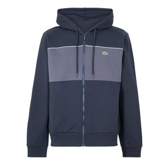 Lacoste Heren Colour Block Full Zip Hoodie (Zwart)