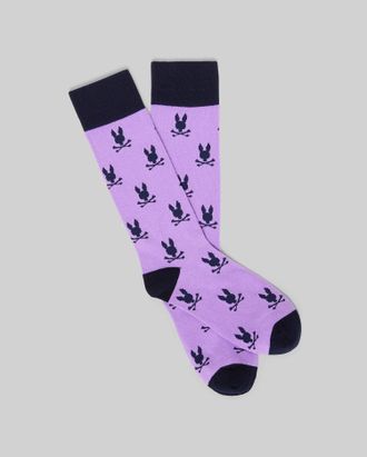 Psycho Bunny Mens All Over Bunny Dress Sock 507 LAVENDULA / O/S
