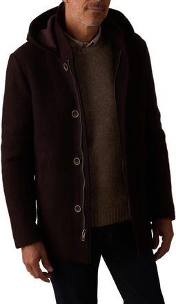 The Normal Brand Balboa City Hooded Peacoat in Midnight Brown at Nordstrom, Size Xx-Large