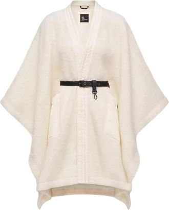 Moncler Grenoble Belted Cape - Dames - Ponchos - Wit - ONE Size - Wol - Jassen