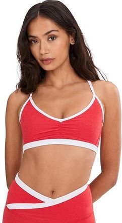 Beyond Yoga Spacedye Outlines Strappy Bra Womens Bra Chili Red Heather : MD, Elastane/Polyester