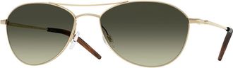 Oliver Peoples OV1358S Aero II 5035BH Mens Sunglasses Gold Size 57