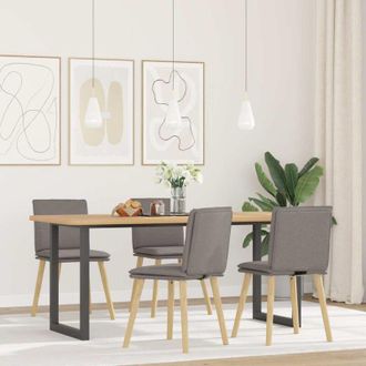vidaXL Sillas De Comedor 4 Unidades Tela Taupe Vidaxl