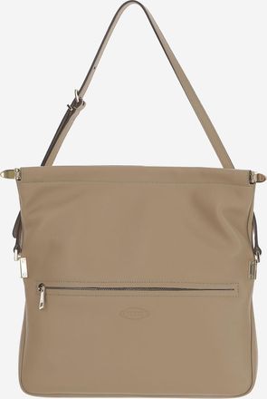Tod's Womens Small Beige Flap Shoulder Bag Calfskin