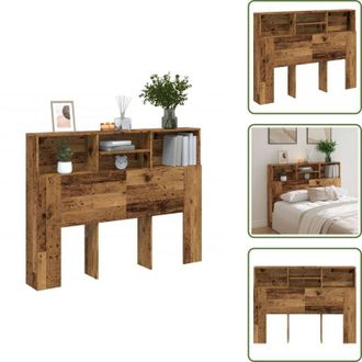 vidaXL Testiera con contenitore - vidaXL Testiera con Scomparti Legno Antico 140x19x103,5 cm - Testiera per camera da letto