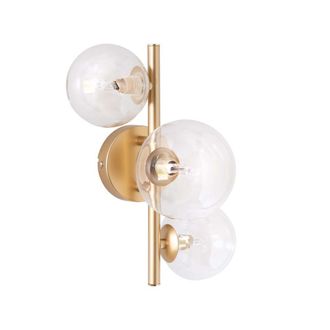 Maisons du monde Aplique de pared con 3 bolas de cristal y metal dorado
