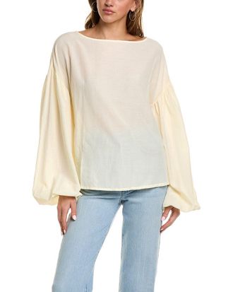 WeWoreWhat Weworewhat Billow Sleeve Boat Neck Top