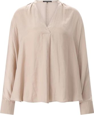 Luisa Cerano Blouses - Dames - Blouses - Beige - M - Satijn - Overhemden