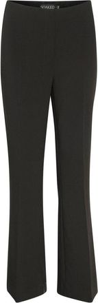 Soaked In Luxury Zwarte Slim Fit Persplooi Broek - Dames - Wijde Broeken - Zwart - M - Broeken