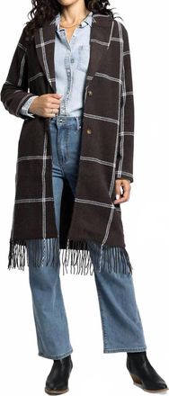 Thread & Supply Luciana Staple Coat In Dark Fudge Plaid
