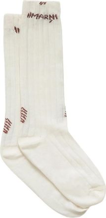 Marni Calzini con logo ricamato - Bianco