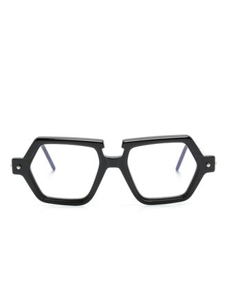 Kuboraum geometric-frame glasses - Black