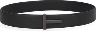 Tom Ford Minimalist T-Buckle Black Calf Leather Belt