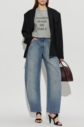 Victoria Beckham T-shirt With Print, Womens, Grey